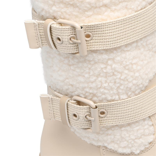 Waterproof Fur Lining Mid Calf Snow Boots - OFF WHITE - 3